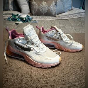 Nike Women's Air Max 270 React - White and Pink